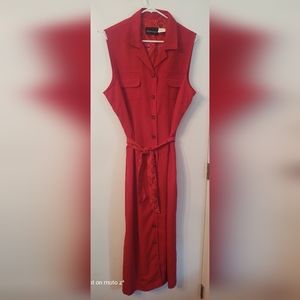 NWOT RED SHIRT DRESS, by Melissa Harper, size 18.